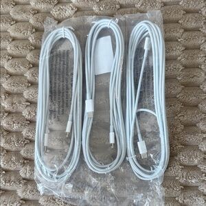 3 White USBC to Apple iPhone Charging Cable